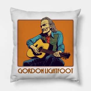 Gordon Lightfoot / Retro Style Fan Design Pillow