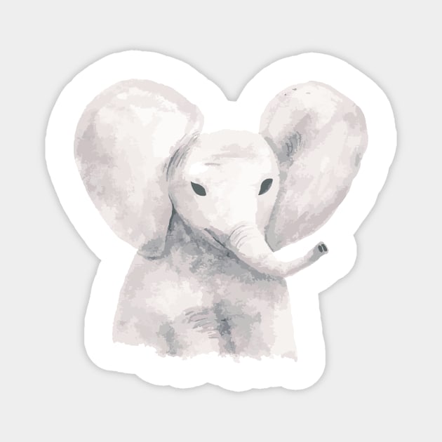 Watercolor Elephant Magnet by White-Peony
