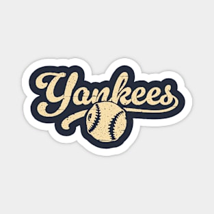 Retro Yankees Baseball Magnet