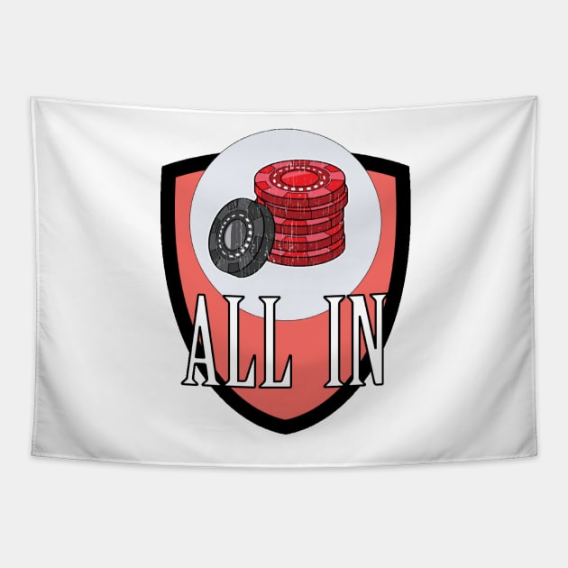 All In Poker Player Skills Chips Tapestry by 2CreativeNomads