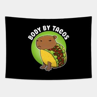 Body by tacos Cartoon Capybara Taco Tapestry