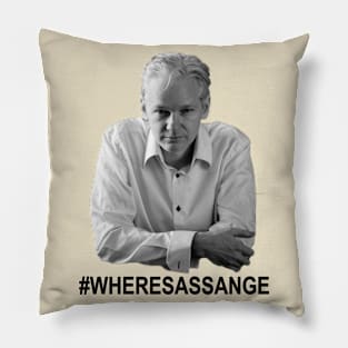 Portrait "Where's Assange" Pillow