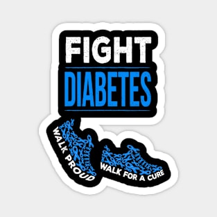 Fight Diabetes Walk for a Cure Awareness Ribbon T1D Type 1 Magnet