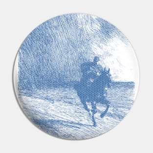 Rider on Horseback Fleeing An Ominous  Storm by Anders Zorn Polka Hexagonal Honeycomb Fill Pin