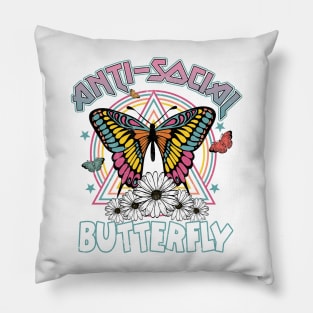 butterfly Anti social media Pillow