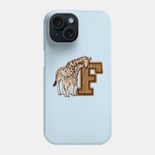 Mom and Baby Giraffe Monogram F Phone Case