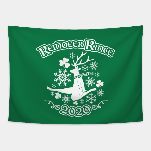 Reindeer Rince Holiday Feis Tapestry by roseandshamrock