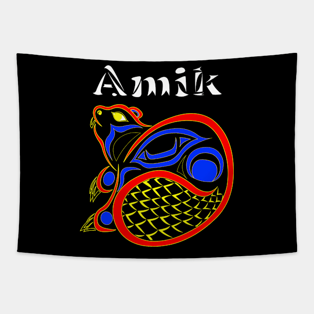 Amik (Beaver) Polyamorous Pride Tapestry by KendraHowland.Art.Scroll