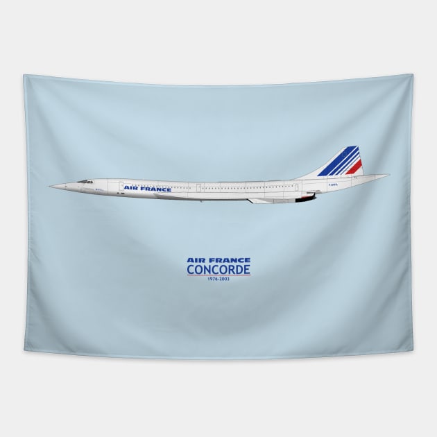 Air France Concorde Tapestry by SteveHClark