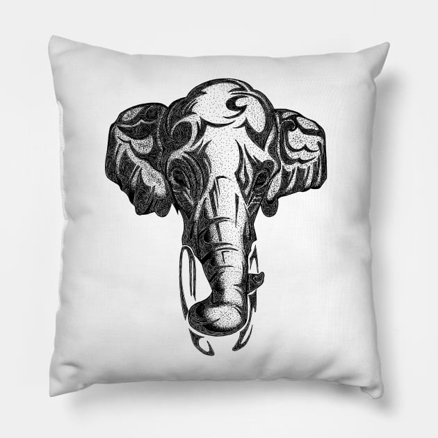 Indian Elephant Pillow by Anna_DeVries