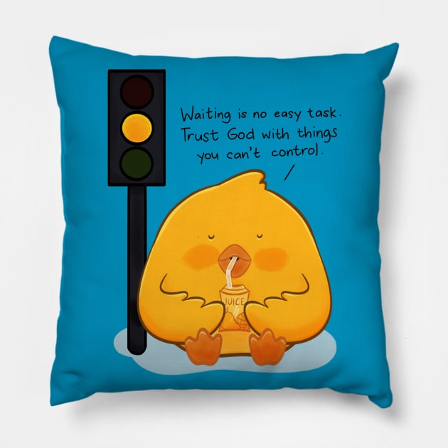 Little Chicken Waiting Pillow by Sketchbook ni Abi