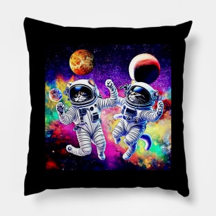 Floating Space Cats! Pillow