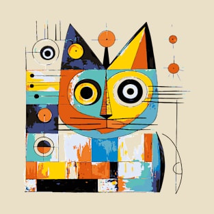 Abstract Art Cat Abstractionism Modern Cat T-Shirt