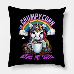 Grumpycorn - The Pre-Coffee Grump Pillow