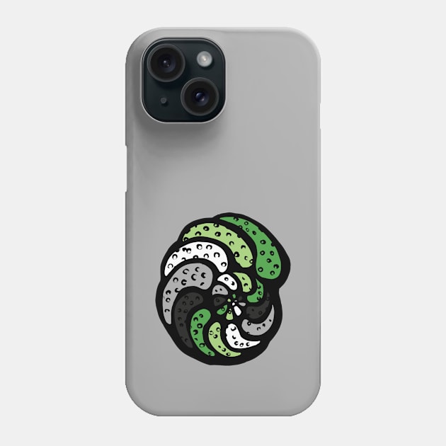 Aromantic Pride Flag Foram Foraminifera Micropaleontology Phone Case by Palaeoiris