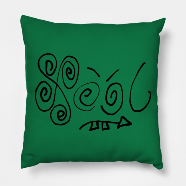 Fool. A cute, pretty design with hand written fool wording. Pillow by Blue Heart Design