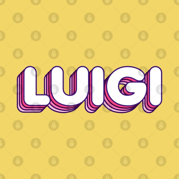 Pink Layers Luigi Name Label by KedaiComel