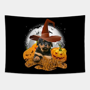 Halloween rottweiler dog Tapestry