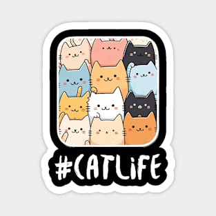 Hashtag CATLIFE Cat Photo Magnet