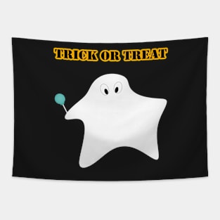 Trick or treat - Halloween, ghost, candy, lollipop. Tapestry