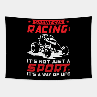 Sprint Car Dirt Track Racing Tapestry