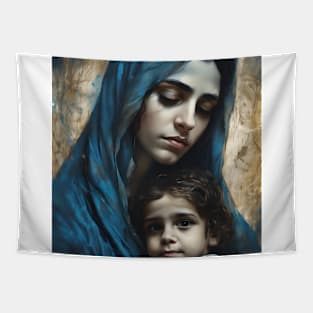 Jesus in His Holy Mother's arms Tapestry