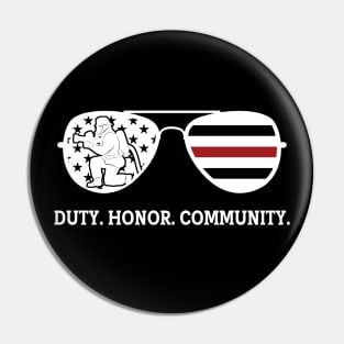 Fireman Memorial US Flag Thin Red Line Firefighter Sunglass Pin