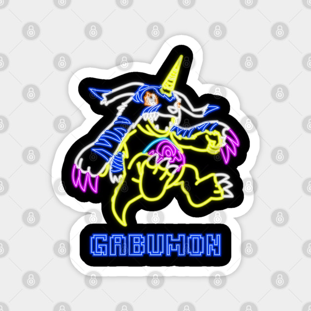 Gabumon Neon Magnet by AndyDesigns