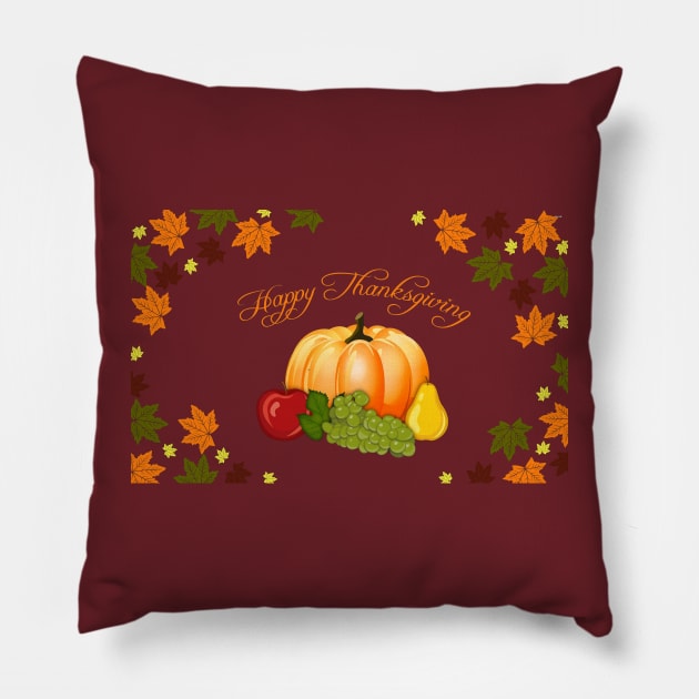 Happy Thanksgiving Pillow by Joe_tamponi