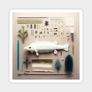 Axolotl: Knolling photography, ultra-safe camera, collectibles Magnet