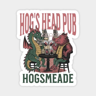 Stop by at Hogsmeade and get a drink dragon and Boar Pub Magnet