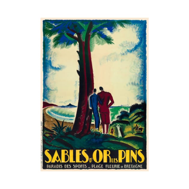 Sables d'Or Les Pins France Vintage Poster 1925 by vintagetreasure