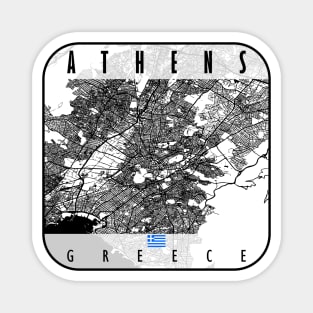 Athens Map Greece Magnet