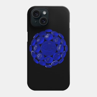 Blue USA Twenty Dollars Coin - Surrounded by other Coins on a Ball Phone Case