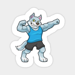 Wolf as Bodybuilder with big Upper arms Magnet