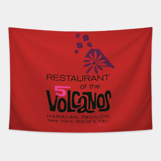 Restaurant of the 5 Volcanos Hawaii Pavilion New York Worlds Fair Tapestry by StudioPM71