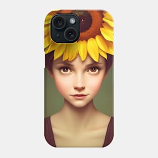 Sunflowers In Her Hair Phone Case