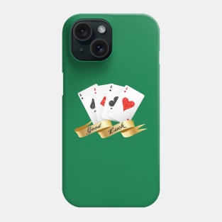 Four aces playing cards spades hearts diamonds clubs Phone Case