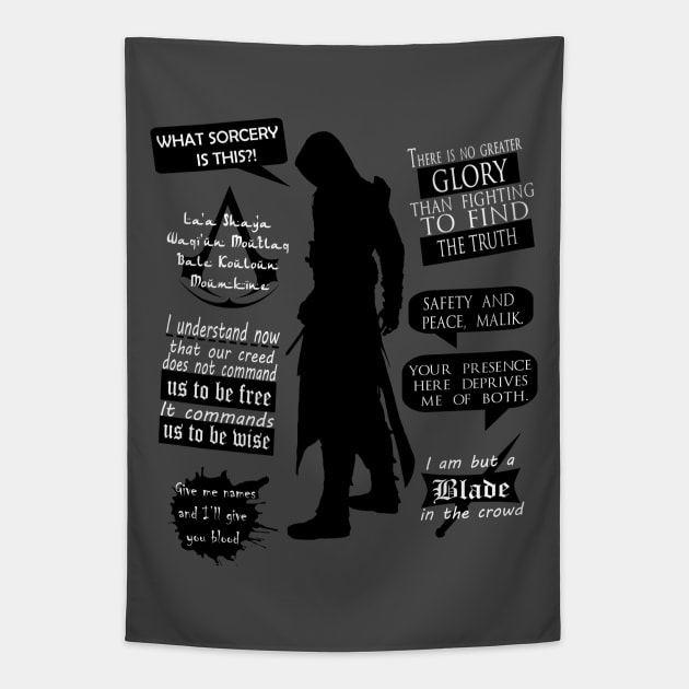 Altaïr Quotes Tapestry by ZeroKara