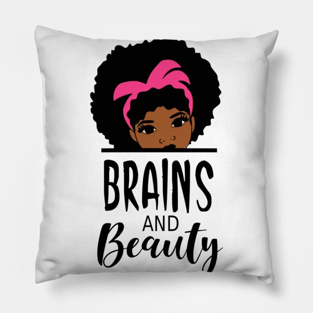 Brains and Beauty Pillow by Cargoprints