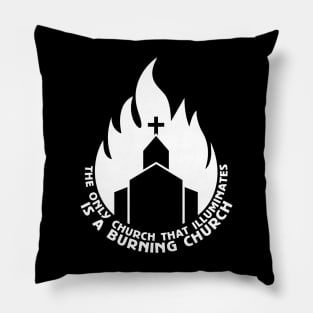 Burning church Pillow