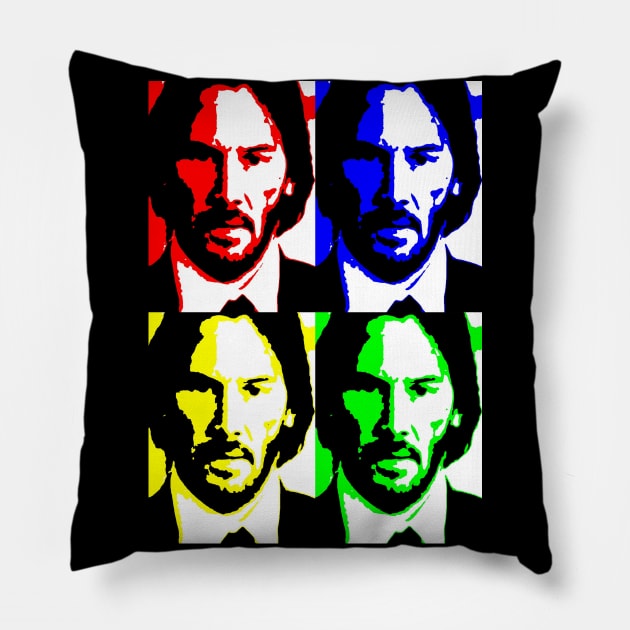 John Wick (pop art) Pillow by d1a2n3i4l5