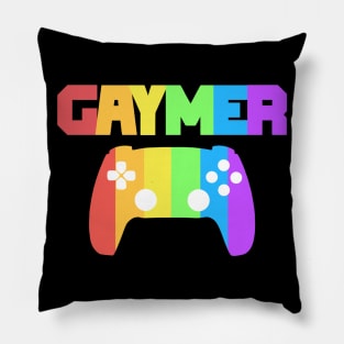 Gaymer Gay Pride Rainbow Gamer Gaming LGBTQ Pillow