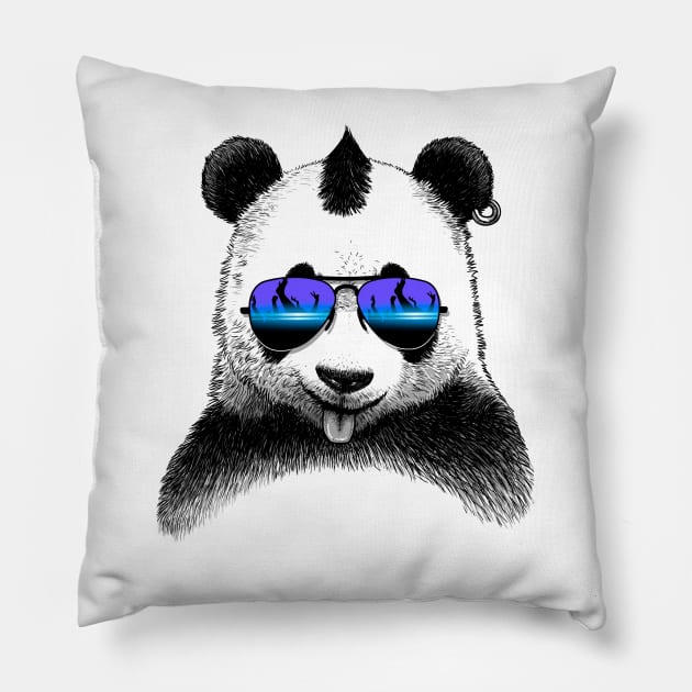 DJ Punk Panda Pillow by albertocubatas