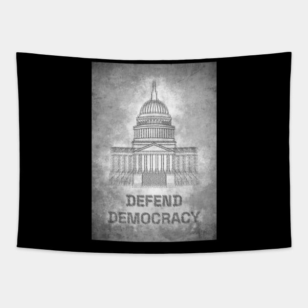 Capitol Hill-Defend Democracy Tapestry by Raimondi