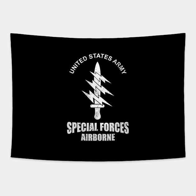 US Special Forces Airborne (distressed) Tapestry by Firemission45