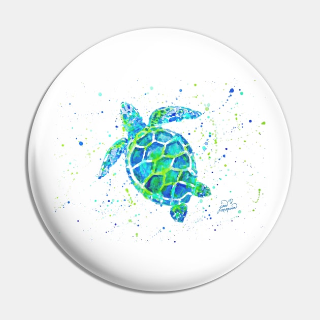 Sea Turtle with paint splats by Jan Marvin Pin by janmarvin