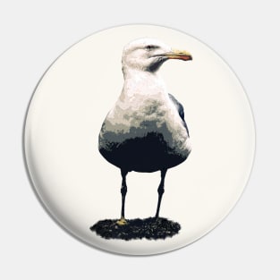 Solitary seagull Pin