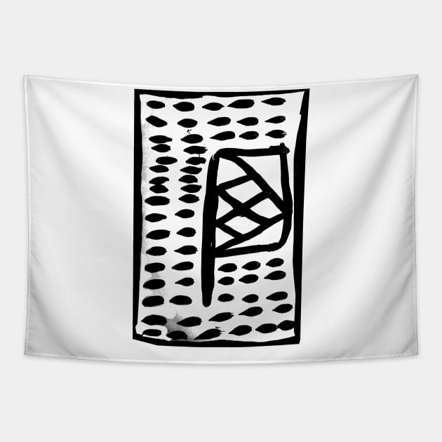 A painted flag with brush Tapestry by the_spiritual_view