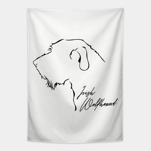 Proud Irish Wolfhound profile dog lover Tapestry by wilsigns